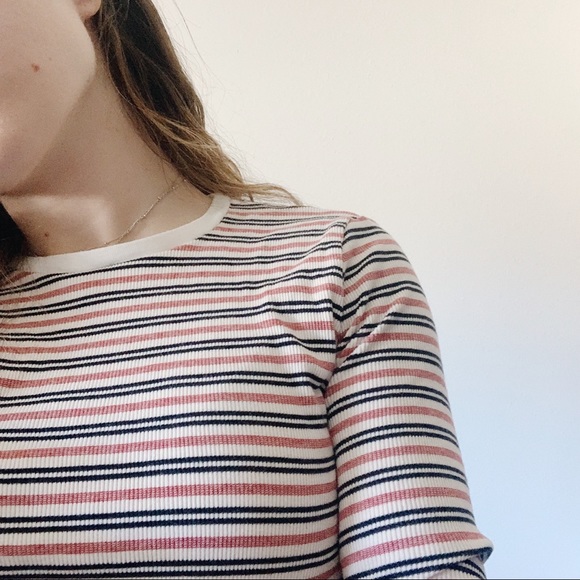 Brandy Melville pink striped cropped top - Picture 5 of 5